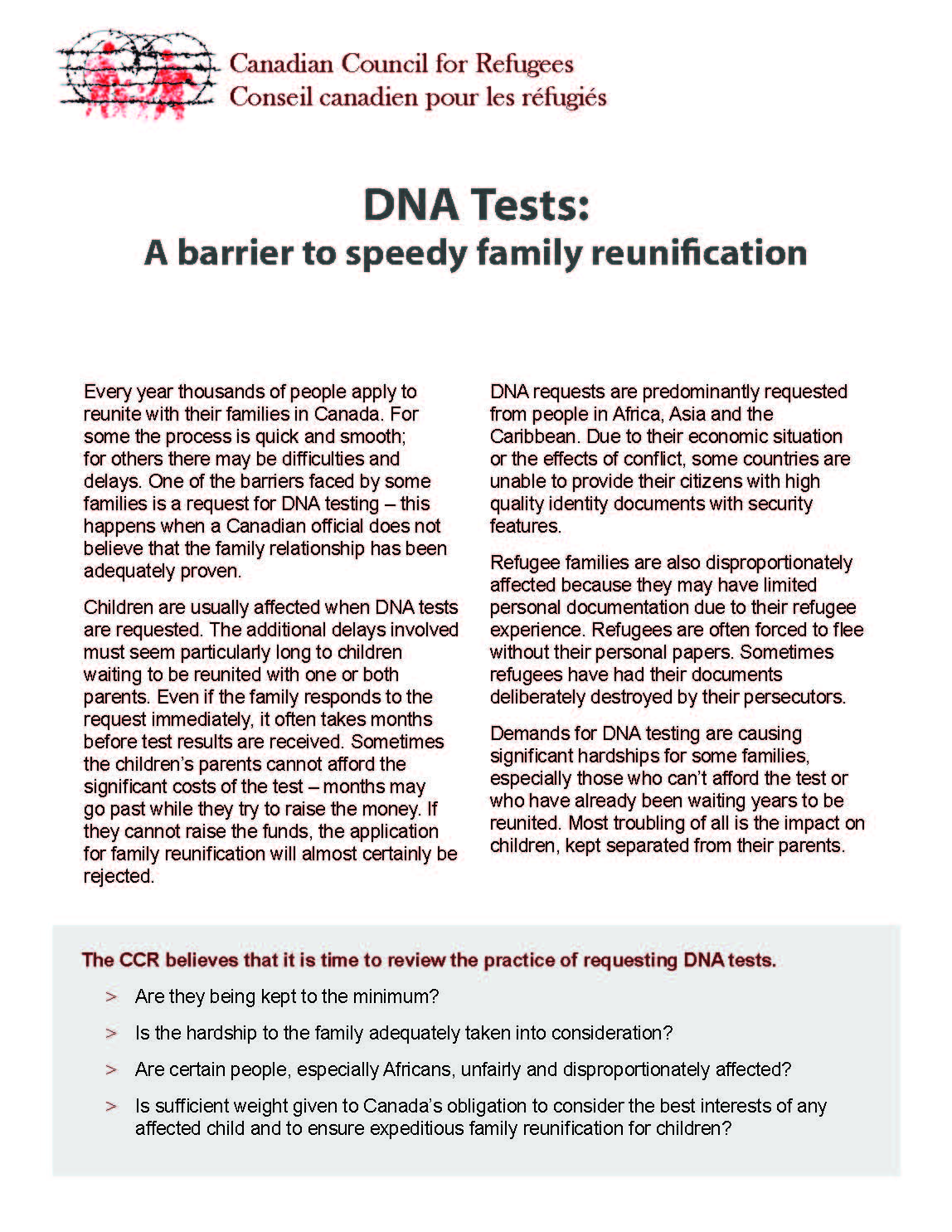 DNA Tests: A barrier to speedy family reunification