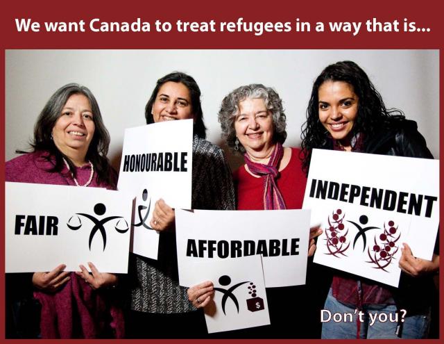 Poster: What We Want for Refugees - 4 women