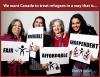 Poster: What We Want for Refugees - 4 women