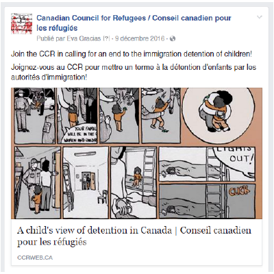 message Facebook - bande dessinée détention